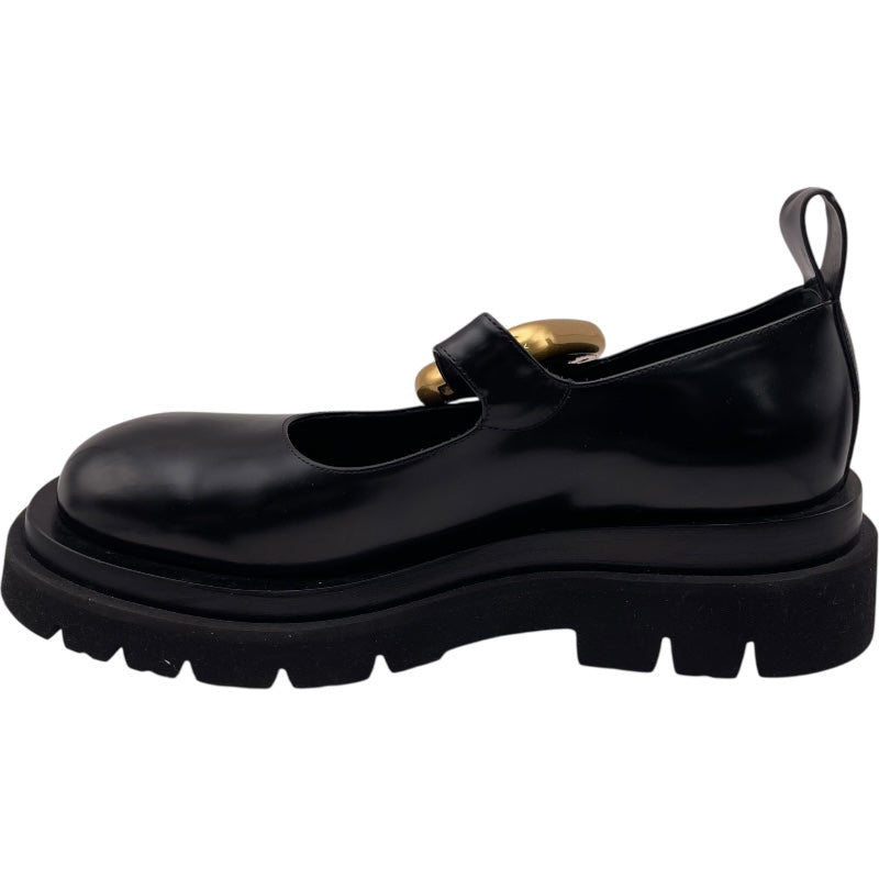 ボッテガ・ヴェネタ BOTTEGA VENETA ラグメリージェーンローファー 729884 ブラック レザー レディース ローファー