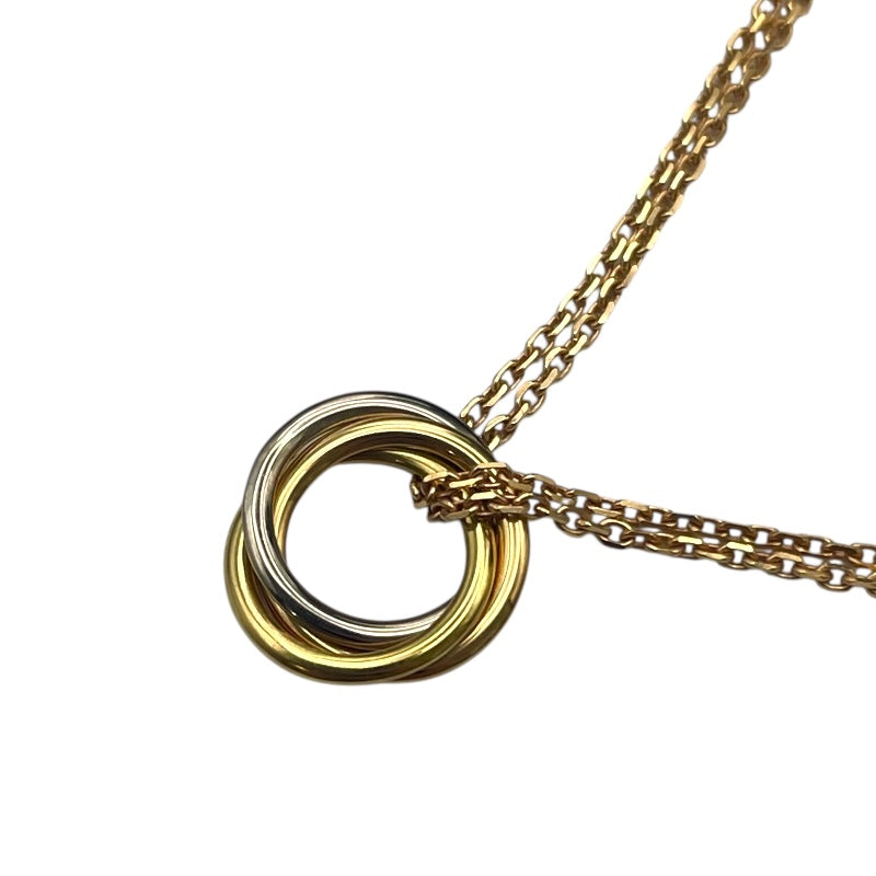 カルティエ Cartier トリニティ ダブルチェーン ネックレス イエローゴールド×ホワイトゴールド×ピンクゴールド K18YG/K18PG/K18WG ジュエリー
