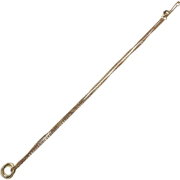 カルティエ Cartier トリニティ ダブルチェーン ネックレス イエローゴールド×ホワイトゴールド×ピンクゴールド K18YG/K18PG/K18WG ジュエリー
