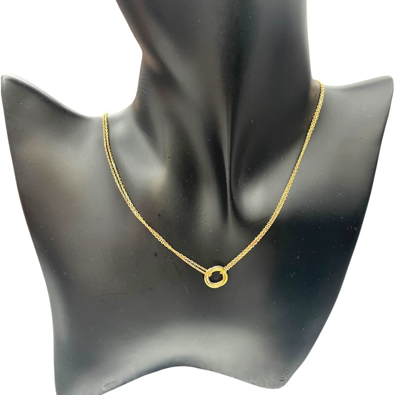 カルティエ Cartier トリニティ ダブルチェーン ネックレス イエローゴールド×ホワイトゴールド×ピンクゴールド K18YG/K18PG/K18WG ジュエリー