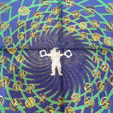 エルメス HERMES カレ90　LES　FEUX DELESPACE ブルー/マルチ シルク レディース スカーフ
