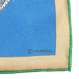 エルメス HERMES カレ90　LES　FEUX DELESPACE ブルー/マルチ シルク レディース スカーフ