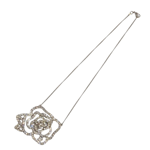 シャネル CHANEL カメリアココマークネックレス シルバー ラインストーン　メタル　SV ジュエリー