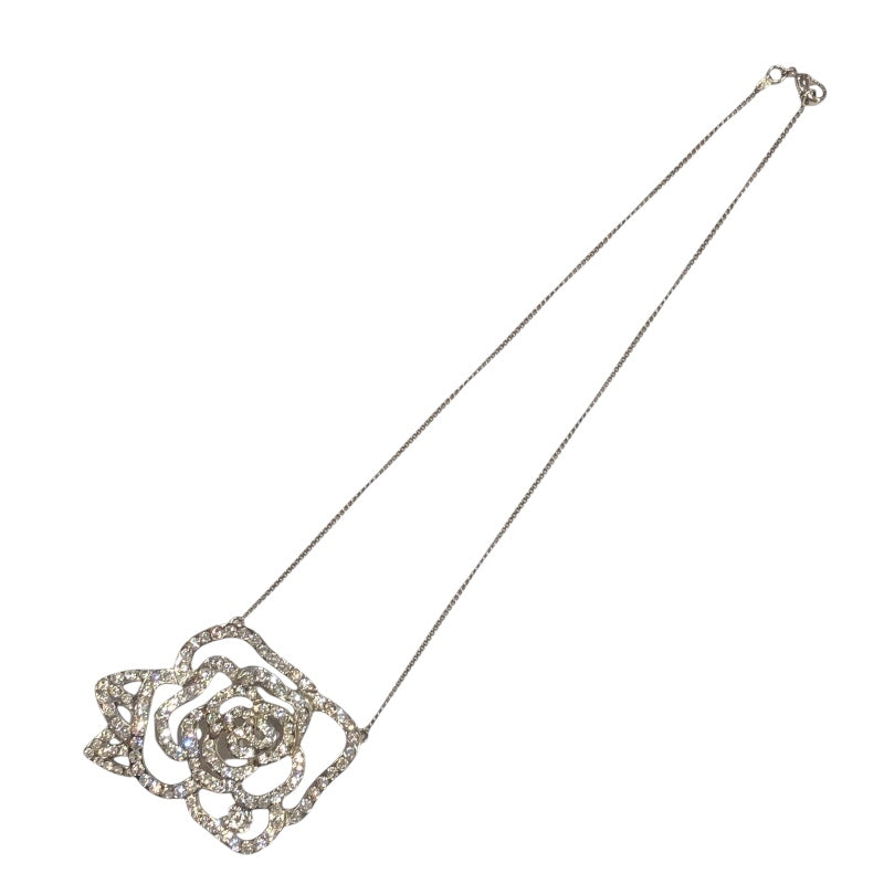 シャネル CHANEL カメリアココマークネックレス シルバー ラインストーン　メタル　SV ジュエリー