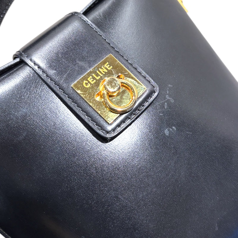 セリーヌ CELINE ガンチーニショルダーバッグ ブラック レザー レディース ショルダーバッグ