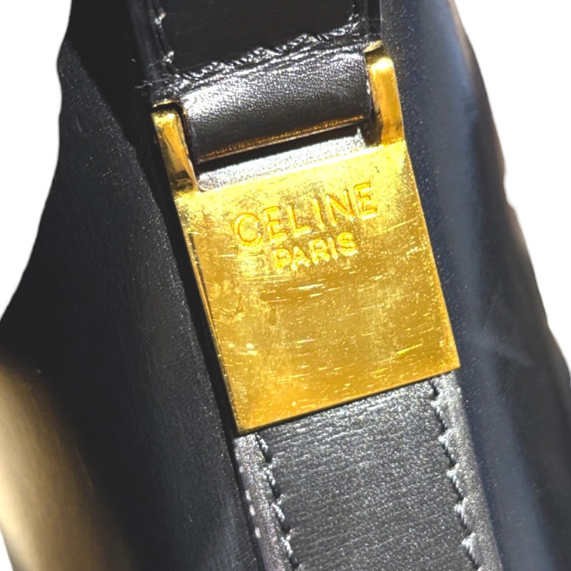 セリーヌ CELINE ガンチーニショルダーバッグ ブラック レザー レディース ショルダーバッグ