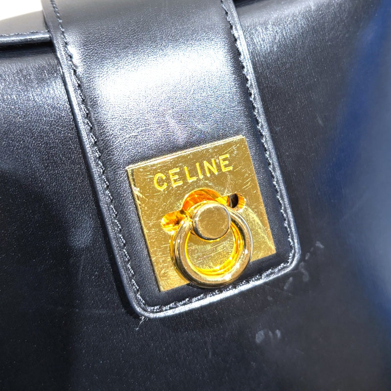 セリーヌ CELINE ガンチーニショルダーバッグ ブラック レザー レディース ショルダーバッグ