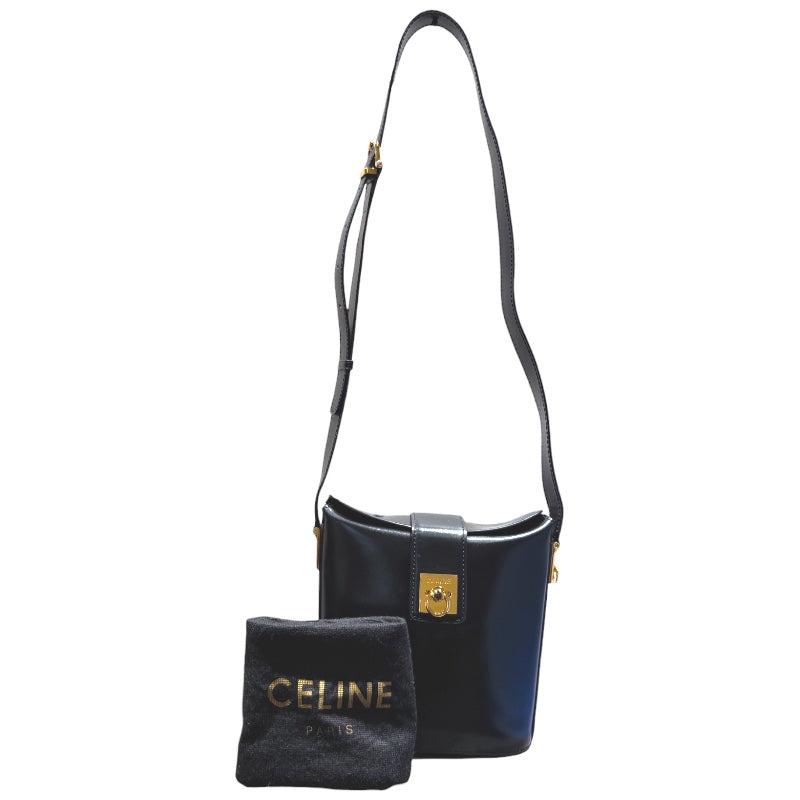 セリーヌ CELINE ガンチーニショルダーバッグ ブラック レザー レディース ショルダーバッグ