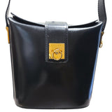 セリーヌ CELINE ガンチーニショルダーバッグ ブラック レザー レディース ショルダーバッグ