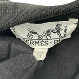 エルメス HERMES ロゴ刺繍半袖ポロシャツ ブラック コットン メンズ 半袖Ｔシャツ