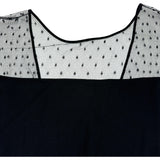 レッドヴァレンティノ RED VALENTINO 半袖フリルワンピース RR3VAA250WB ブラック アセラート レディース ワンピース