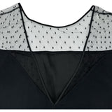 レッドヴァレンティノ RED VALENTINO 半袖フリルワンピース RR3VAA250WB ブラック アセラート レディース ワンピース