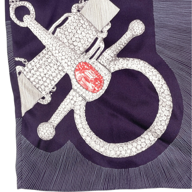 エルメス HERMES ベルト柄シルクワンピース パープル シルク レディース ワンピース