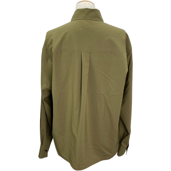 ボッテガ・ヴェネタ BOTTEGA VENETA ハーフジップ長袖シャツ 811482 カーキ ウール メンズ 長袖シャツ