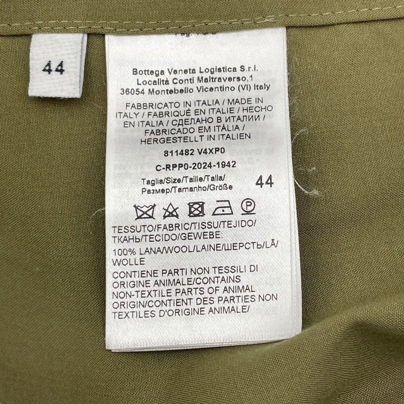 ボッテガ・ヴェネタ BOTTEGA VENETA ハーフジップ長袖シャツ 811482 カーキ ウール メンズ 長袖シャツ