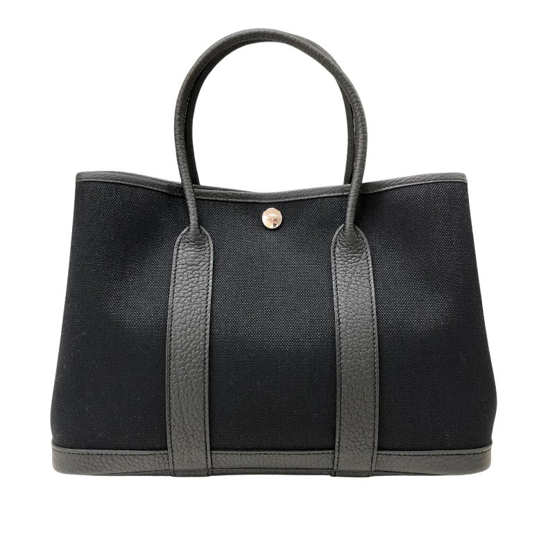 エルメス HERMES ガーデンパーティTPM B刻印 (2023年製) ブラック シルバー金具 トワル・ネゴンダ レディース トートバッグ
