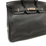 エルメス HERMES バーキン35 □L刻 ブラック シルバー金具 トゴ レディース ハンドバッグ