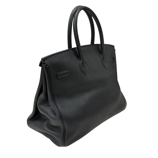 エルメス HERMES バーキン35 □L刻 ブラック シルバー金具 トゴ レディース ハンドバッグ