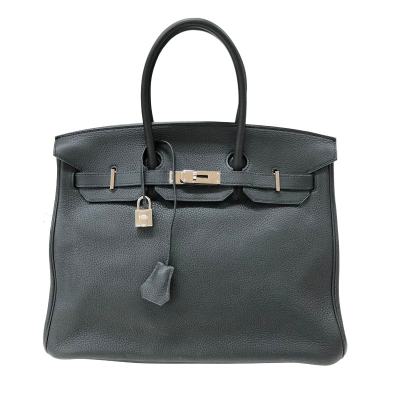 エルメス HERMES バーキン35 □L刻 ブラック シルバー金具 トゴ レディース ハンドバッグ