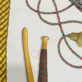 エルメス HERMES カレ90　LES　TAMBOURS レッド/マルチ シルク レディース スカーフ