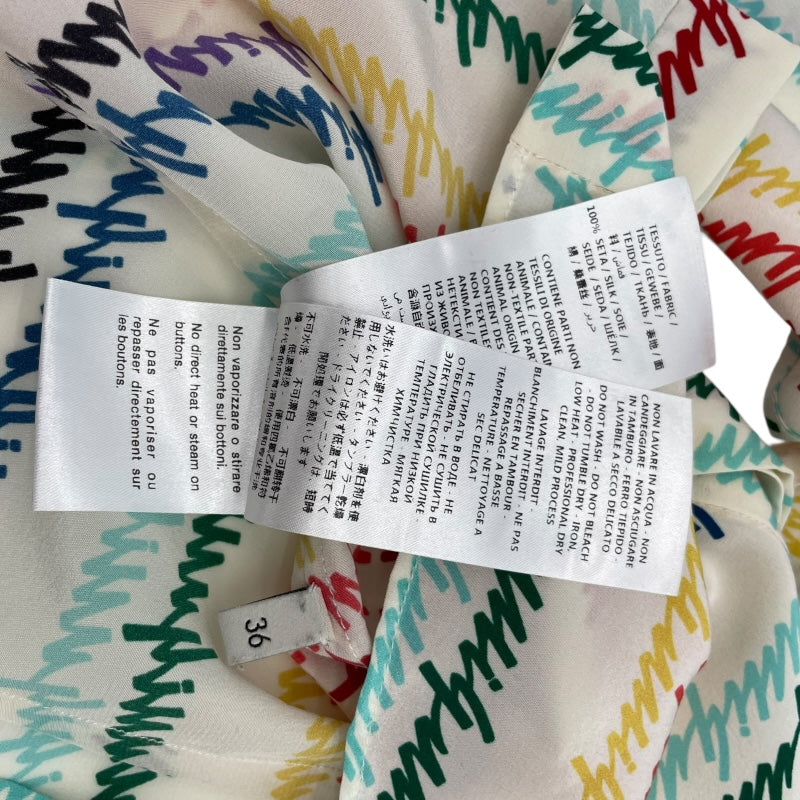 グッチ GUCCI 総柄ボウタイシルクシャツ 432685 マルチカラー シルク レディース 長袖シャツ