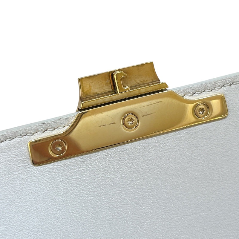 セリーヌ CELINE ショルダーバッグ クロード 194143 ベージュ/ゴールド金具 カーフ レディース ショルダーバッグ