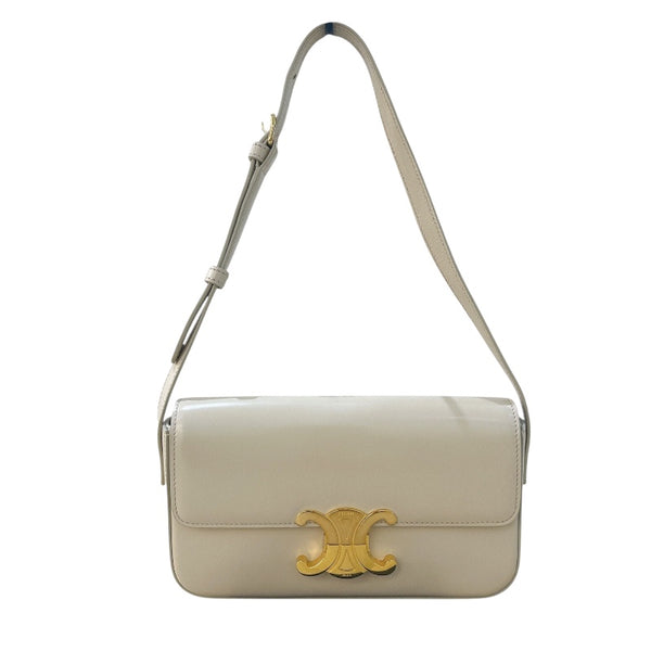 セリーヌ CELINE ショルダーバッグ クロード 194143 ベージュ/ゴールド金具 カーフ レディース ショルダーバッグ
