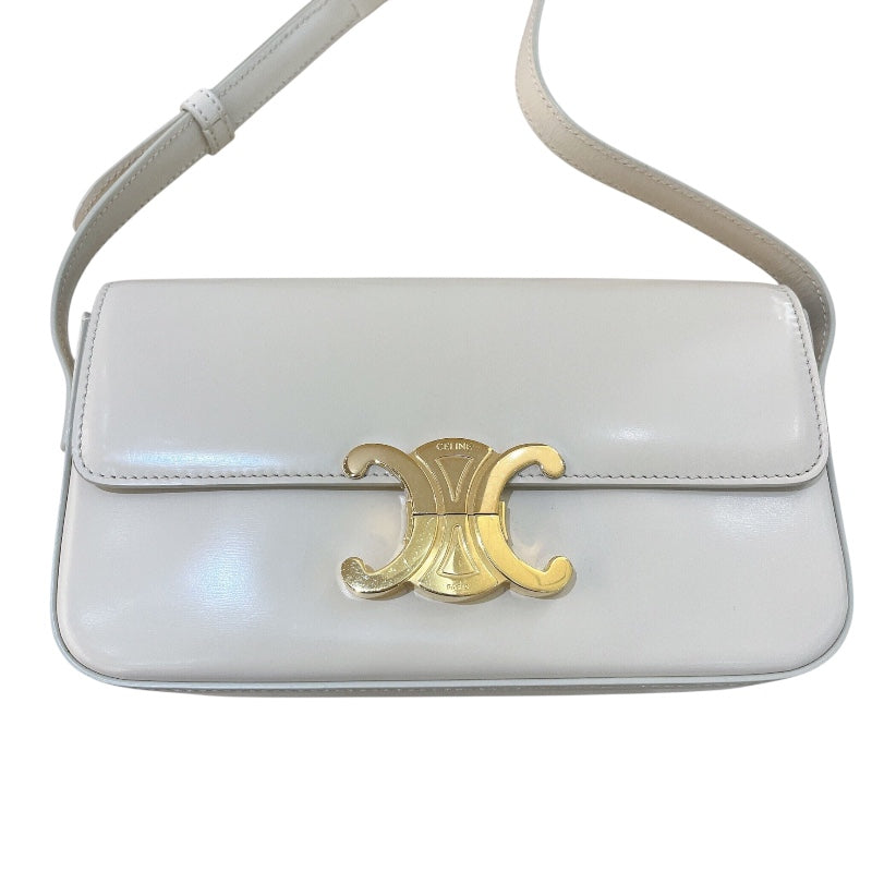 セリーヌ CELINE ショルダーバッグ クロード 194143 ベージュ/ゴールド金具 カーフ レディース ショルダーバッグ
