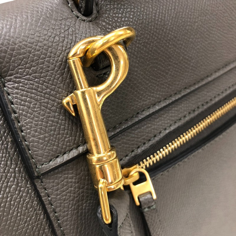 セリーヌ CELINE ベルトバッグ マイクロ 189153 グレー ゴールド金具 ドラムドカーフ レディース ハンドバッグ