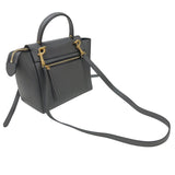 セリーヌ CELINE ベルトバッグ マイクロ 189153 グレー ゴールド金具 ドラムドカーフ レディース ハンドバッグ
