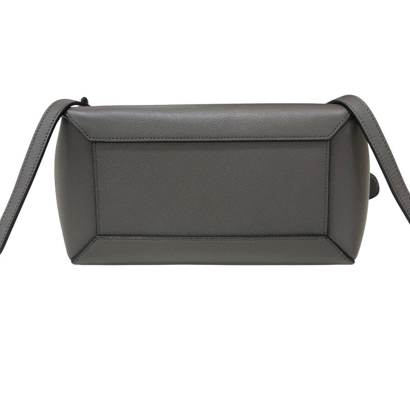 セリーヌ CELINE ベルトバッグ マイクロ 189153 グレー ゴールド金具 ドラムドカーフ レディース ハンドバッグ