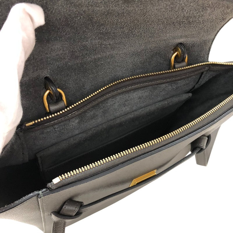 セリーヌ CELINE ベルトバッグ マイクロ 189153 グレー ゴールド金具 ドラムドカーフ レディース ハンドバッグ
