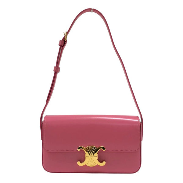 セリーヌ CELINE ショルダーバッグ クロード 194143 ピンク ゴールド金具 カーフ レディース ショルダーバッグ