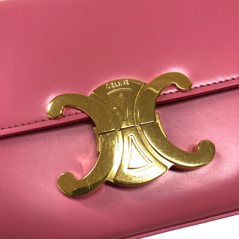セリーヌ CELINE ショルダーバッグ クロード 194143 ピンク ゴールド金具 カーフ レディース ショルダーバッグ