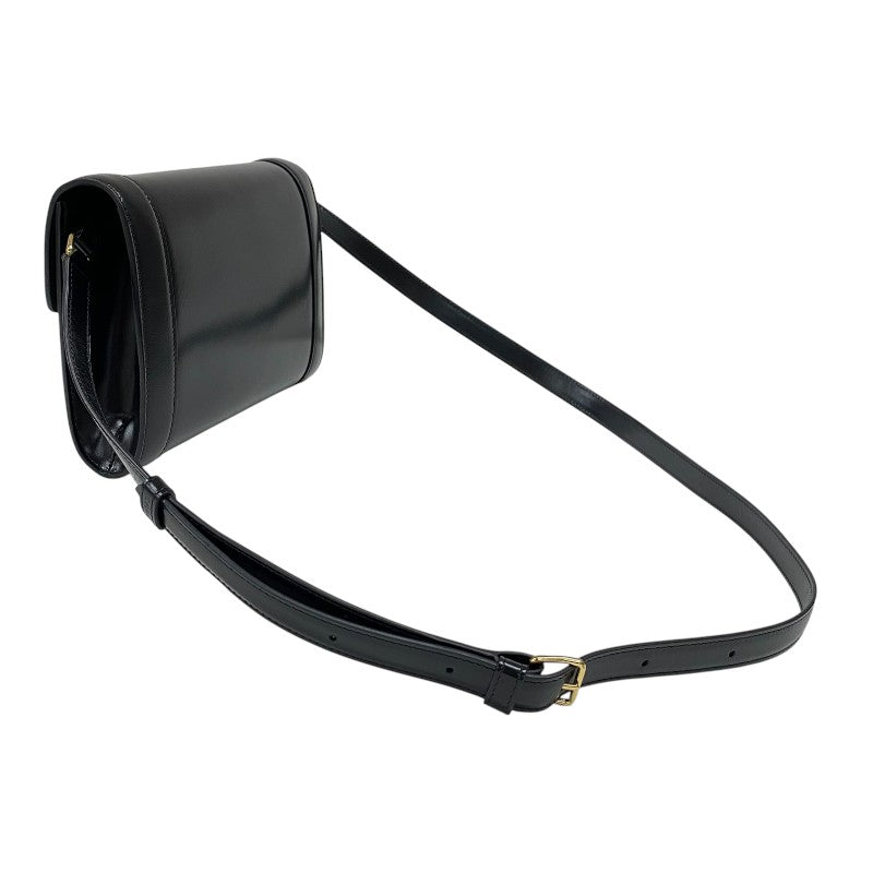 セリーヌ CELINE トリオンフ ストラップバッグ 195263 ブラック ゴールド金具 シャイニーカーフ レディース ショルダーバッグ