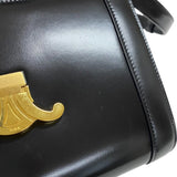 セリーヌ CELINE トリオンフ ストラップバッグ 195263 ブラック ゴールド金具 シャイニーカーフ レディース ショルダーバッグ