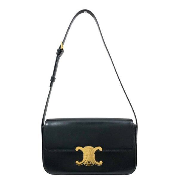 セリーヌ CELINE クロード ショルダーバッグ 194143 ブラック カーフレザー ユニセックス ショルダーバッグ