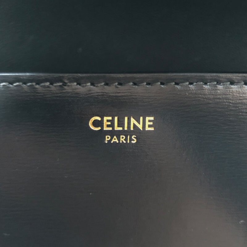 セリーヌ CELINE クロード ショルダーバッグ 194143 ブラック カーフレザー ユニセックス ショルダーバッグ