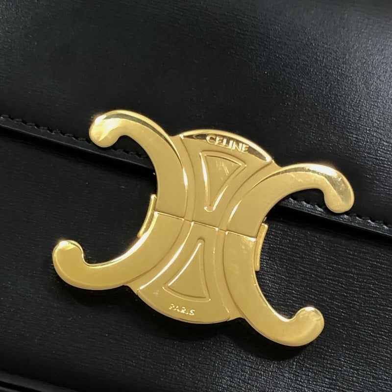 セリーヌ CELINE クロード ショルダーバッグ 194143 ブラック カーフレザー ユニセックス ショルダーバッグ
