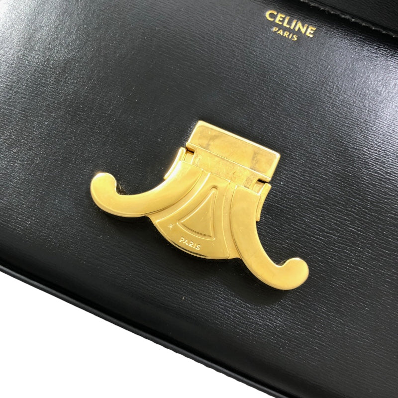 セリーヌ CELINE クロード ショルダーバッグ 194143 ブラック カーフレザー ユニセックス ショルダーバッグ