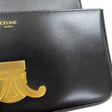 セリーヌ CELINE チェーンショルダーバッグ クロード 115203 ブラック ゴールド金具 カーフ レディース