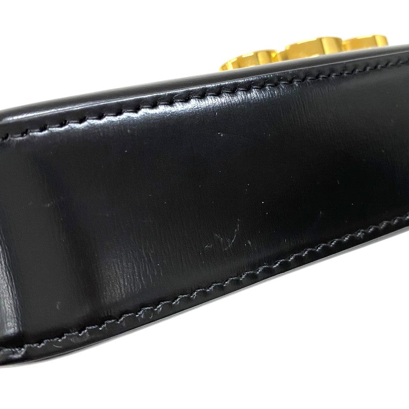 セリーヌ CELINE チェーンショルダーバッグ クロード 115203 ブラック ゴールド金具 カーフ レディース