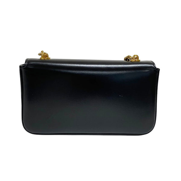 セリーヌ CELINE チェーンショルダーバッグ クロード 115203 ブラック ゴールド金具 カーフ レディース