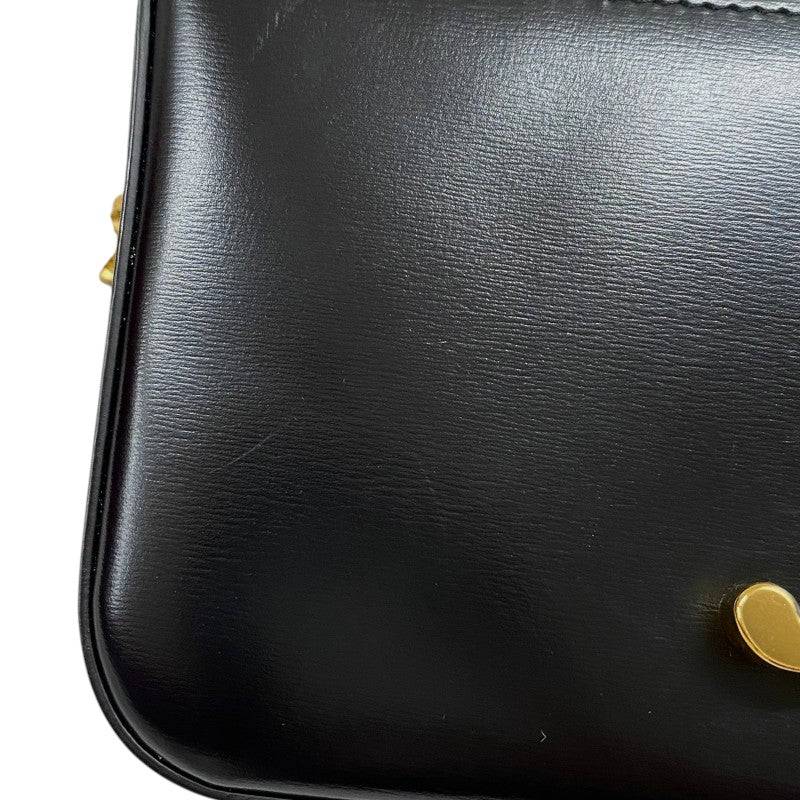 セリーヌ CELINE チェーンショルダーバッグ クロード 115203 ブラック ゴールド金具 カーフ レディース