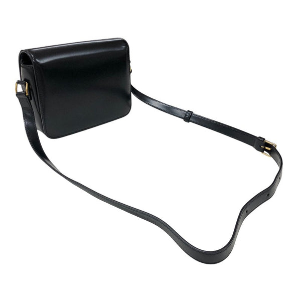 セリーヌ CELINE ティーン トリオンフ バッグ 188423 ブラック ゴールド金具 シャイニーカーフスキン レディース ショルダーバッグ