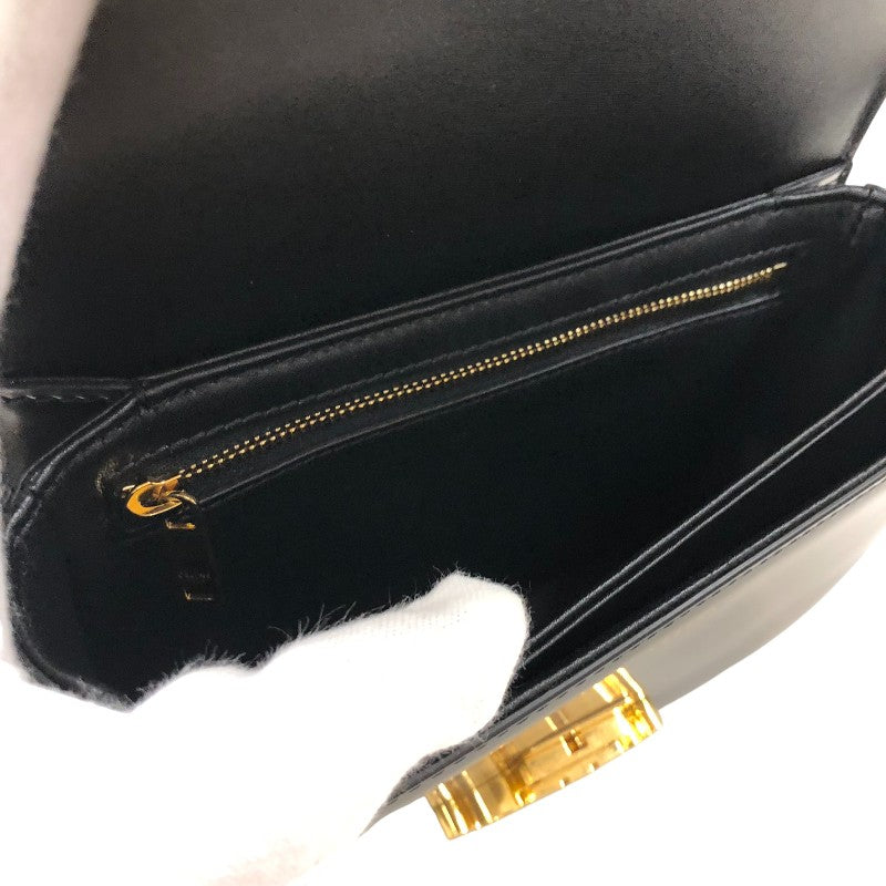 セリーヌ CELINE ティーン トリオンフ バッグ 188423 ブラック ゴールド金具 シャイニーカーフスキン レディース ショルダーバッグ