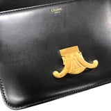 セリーヌ CELINE ティーン トリオンフ バッグ 188423 ブラック ゴールド金具 シャイニーカーフスキン レディース ショルダーバッグ