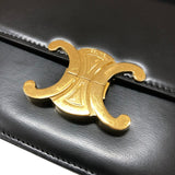 セリーヌ CELINE ティーン トリオンフ バッグ 188423 ブラック ゴールド金具 シャイニーカーフスキン レディース ショルダーバッグ