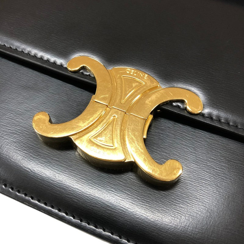 セリーヌ CELINE ティーン トリオンフ バッグ 188423 ブラック ゴールド金具 シャイニーカーフスキン レディース ショルダーバッグ