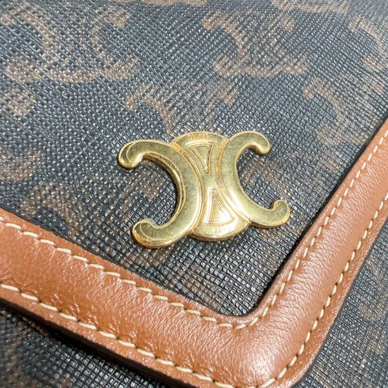 セリーヌ CELINE トリオンフ　チェーンウォレット 10L822 タン　ゴールド金具 トリオンフキャンバス レディース ショルダーバッグ